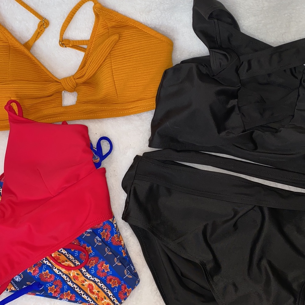 Shein Swimsuits Red, Yellow, Black, Blue Size S